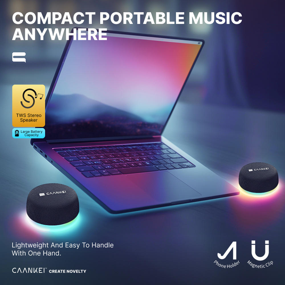 Enceinte Stéréo Portable CAANKEI Mini – Magnétique & Sans Fil TWS