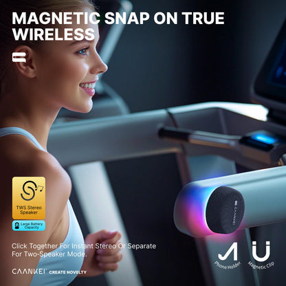 Enceinte Stéréo Portable CAANKEI Mini – Magnétique & Sans Fil TWS
